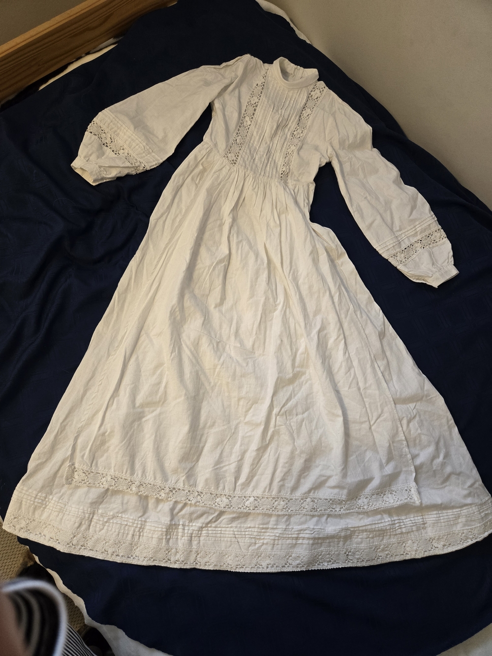 Vintage Laura Ashley White Lace Maxi Dress